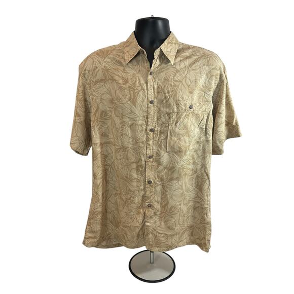 Moda Campia Men’s Hawaiian Button Down Shirt, Mustard Color, M - Picture 1 of 5